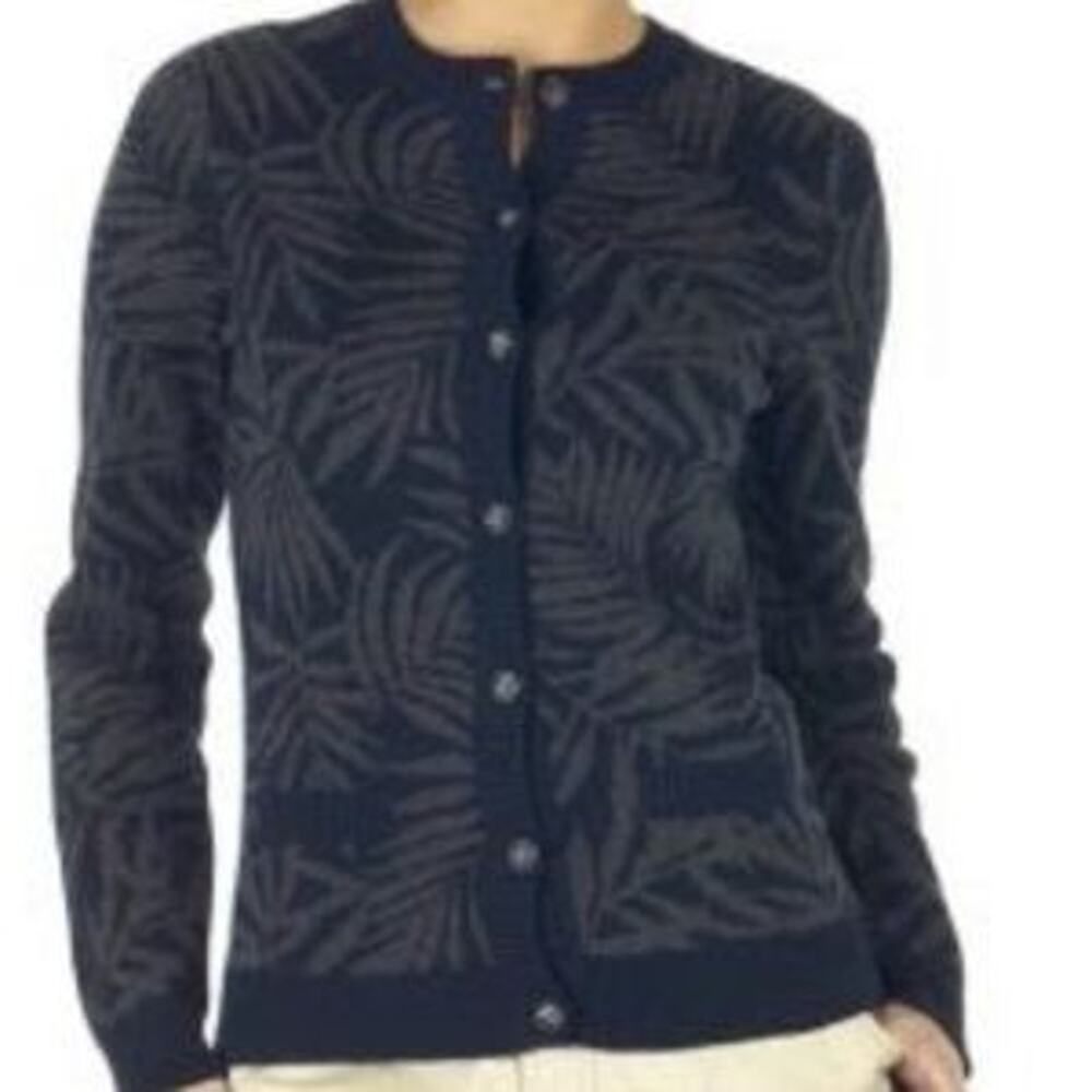 Proenza schouler Women's Blue Leaf Long Sleeve‎ Button Up Cardigan Sweater S